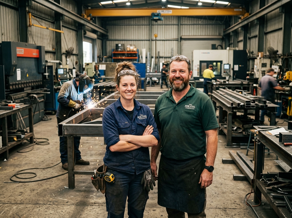 Fachkraft bei einer praktischen industriellen Arbeitsprobe an einer CNC-Fräsmaschine